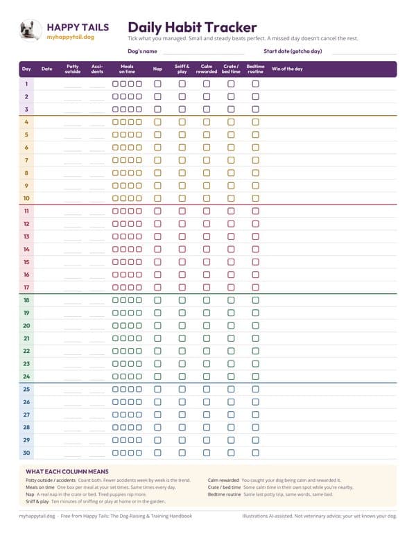 Preview of the Daily habit tracker